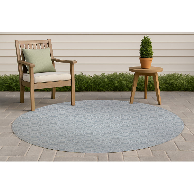 Tapis d'extérieur antidérapant Rolling Waves, Rond 5 pi
