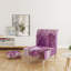 Fauteuil de chambre capitonné mauve Mid-Century mauve Amethyst