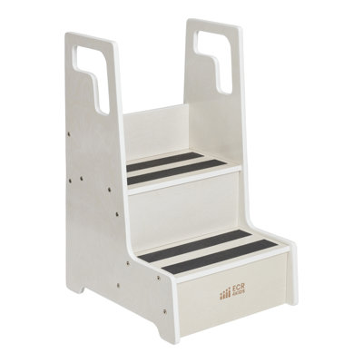 ECR4Kids Reach-Up 2 Step Stool with Support Handles, Children's Furniture