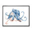 Pieuvre bleue sur blanc - reproduction sur toile-67236575-67236584