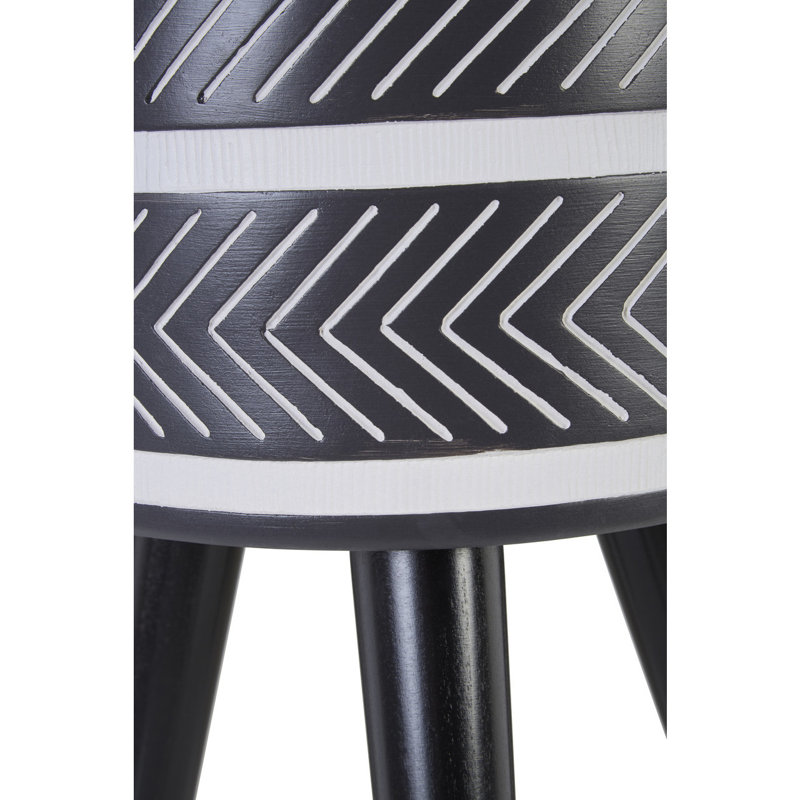 Mondovi Fiberglass Cachepot, Black/White, 56cm H x 30cm W x 30cm D