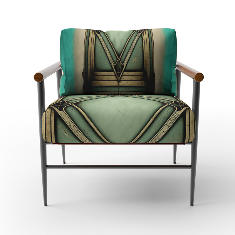 Fauteuil contemporain Impermanence Japanese Vintage Art VIII - Revêtement en velours beige, Noir, noir, noir, noir
