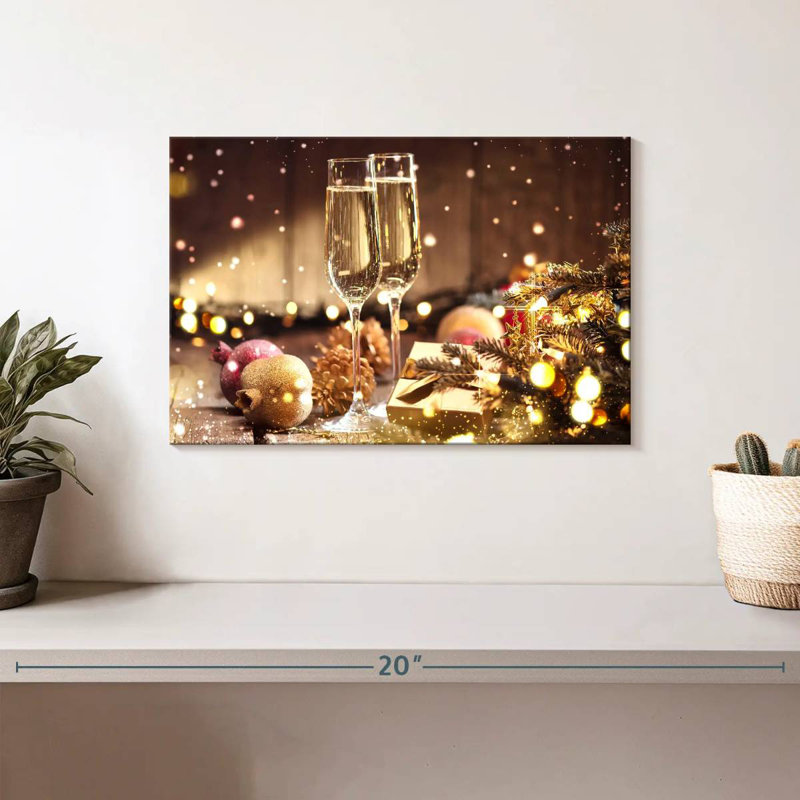 Yarlin Champagne For Christmas, 8" H x 12" W
