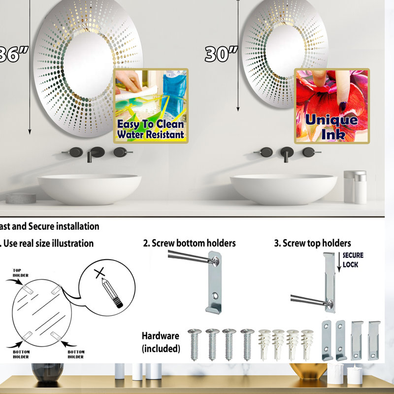Or et peinture verte Fusion - Miroir décoratif Starburst-MIR115857-Ovale, L 20 po x H 30 po