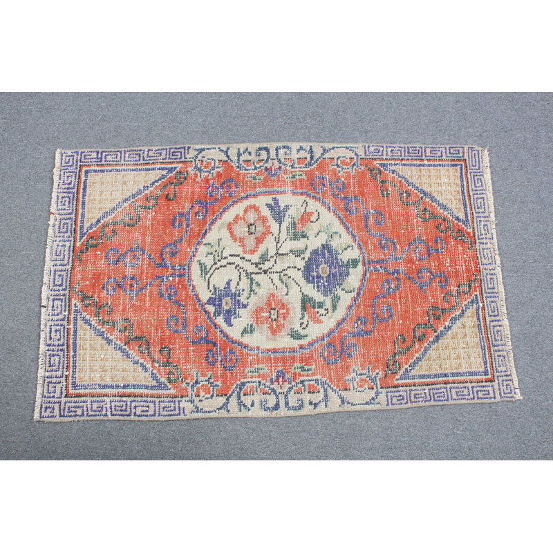 Tapis Oushak rétro de style turc Anatolian rétro de couleur rouge foncé conçu pour une utilisation polyvalente