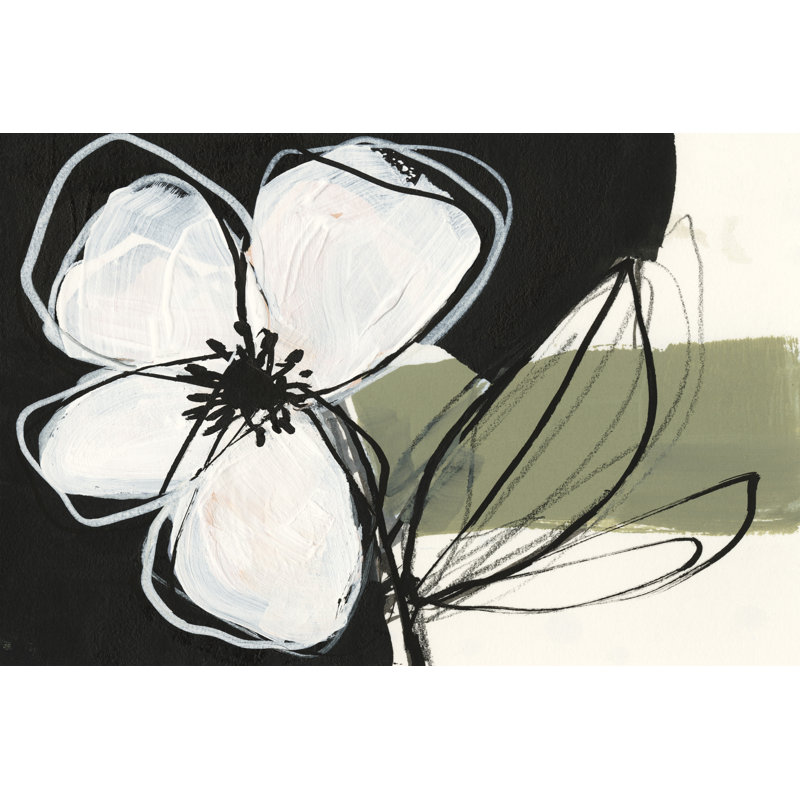 Floral Synergy VI par Jennifer Goldberger - peinture sur toile tendue, H 20 po x l 30 po