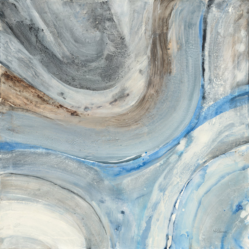 Estuaire, peinture encadrée, H 20 po x l 20 po x P 1,25 po, Papier avec cadre noyer, Oui