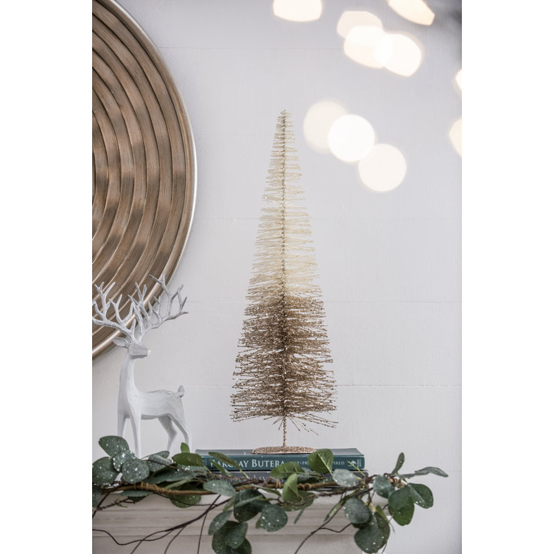 Table d'arbre Jaquinna, Blanc / doré