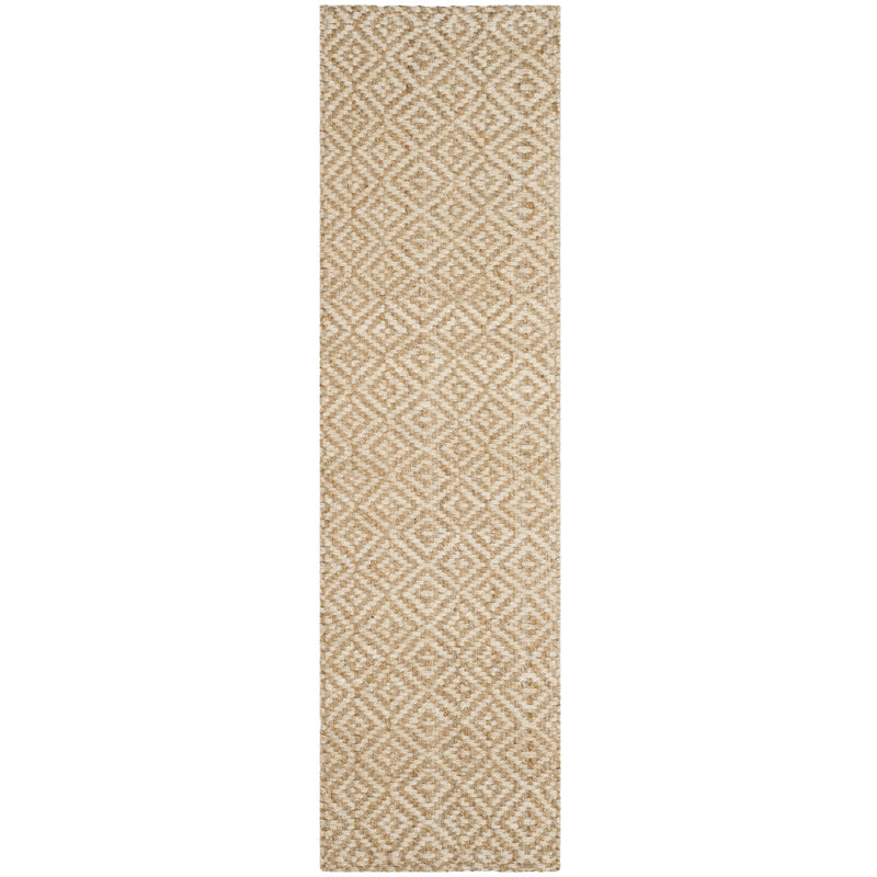 Aerionna Natural Fiber Hand Woven Jute Geometric Rug, Runner 2'3" x 6'