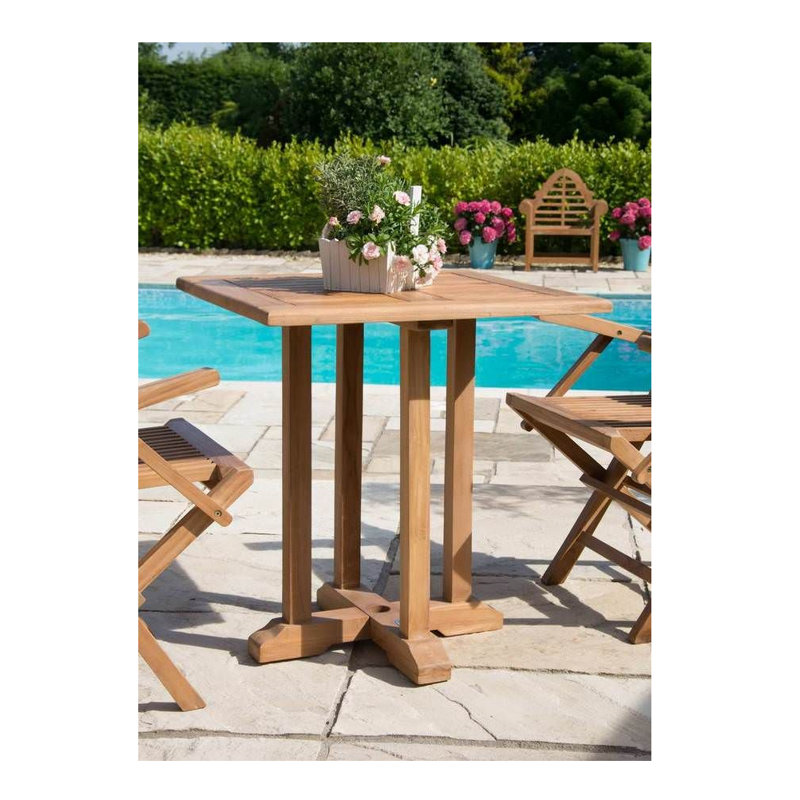 Neema 2 - Person Teak Wood Patio Dining Set with Square Table