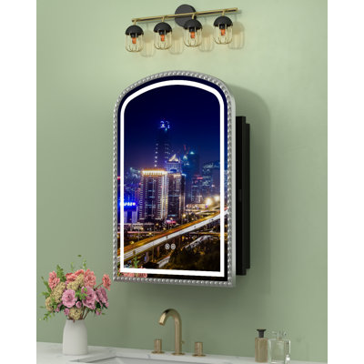 Armoire à pharmacie DEL avec miroir Daisy Beaded
