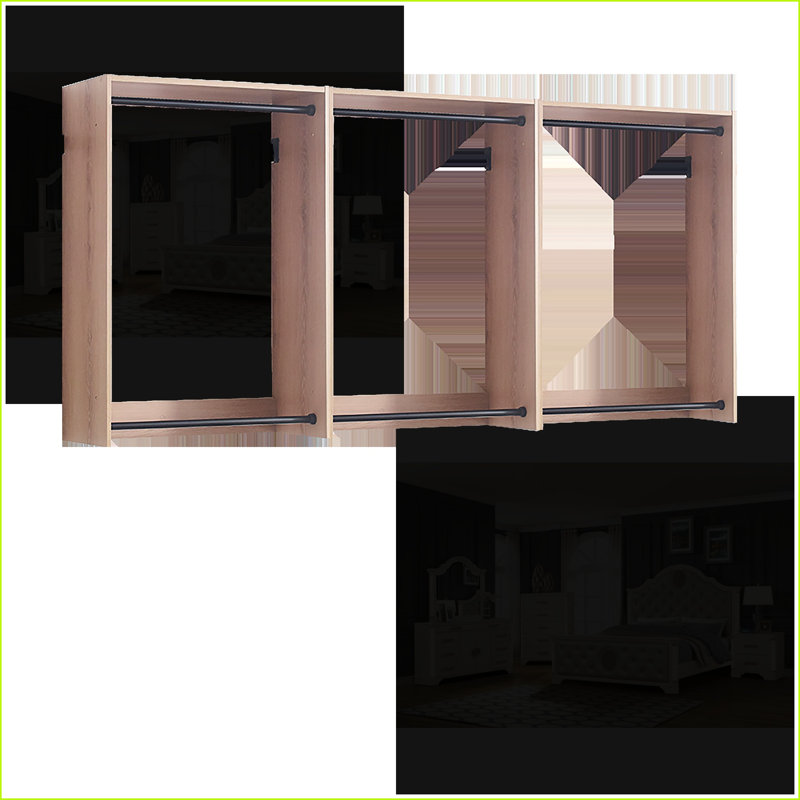 Closet Systems, Devi Wall Mounted Oak Finish Wood Closet System | Oak | Wood