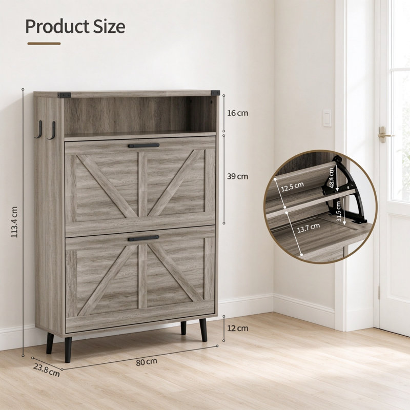 24 Pair Shoe Storage Cabinet