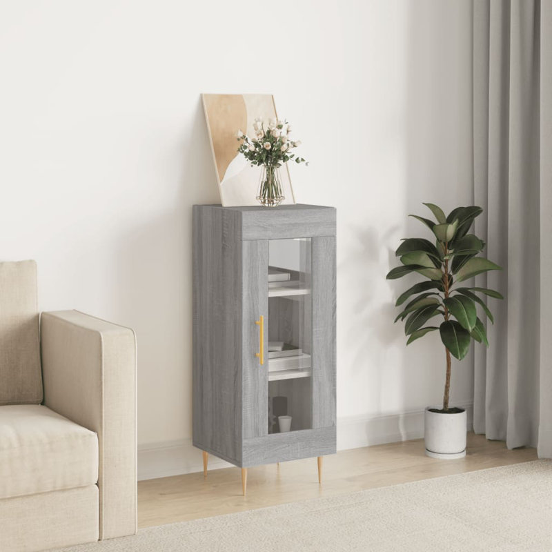 Minonk Display Cabinet, Grey Sonoma