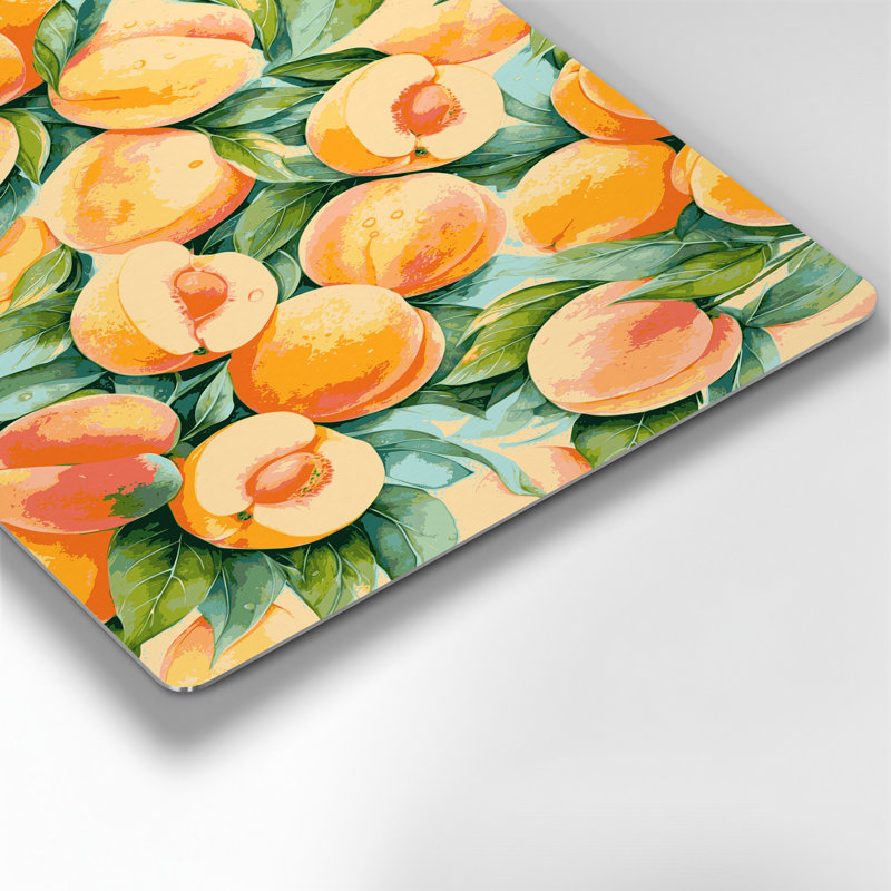 Fruit, abricot brun, art mural en métal, H 11 po x l 14 po