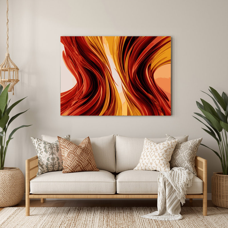 Gradient abstrait 2, art mural en métal brun, H 16 po x l 20 po