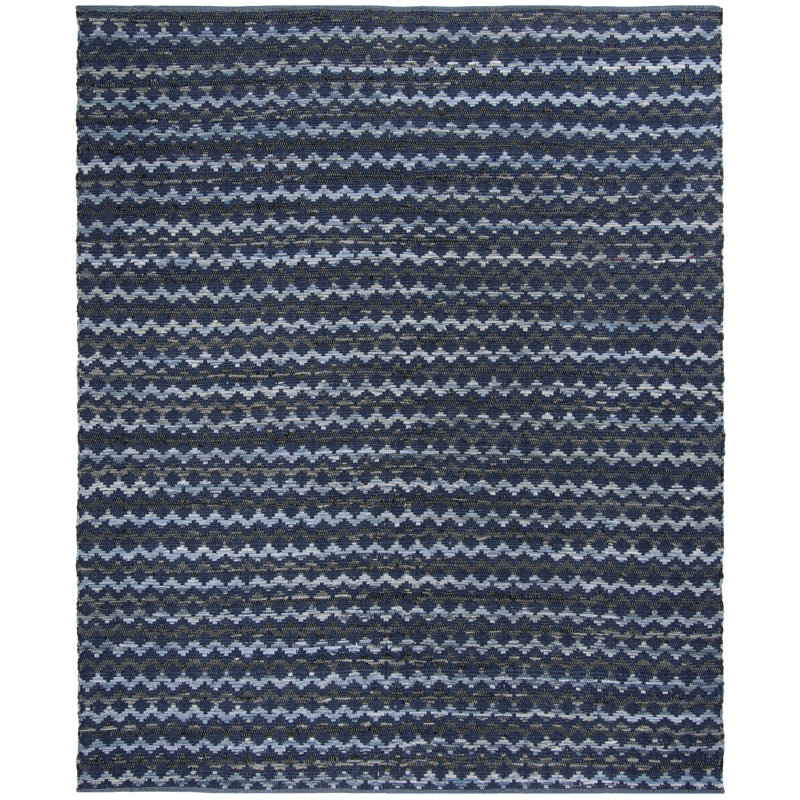 Amaral Hand Woven Cotton Chevron Rug, Rectangle 9' x 12'