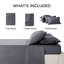 Draps 100% coton de literie - 6 pièces de draps en coton tissé en satin de coton-110115458-110115455
