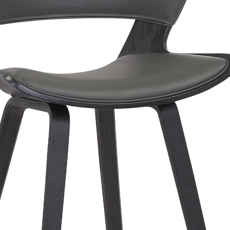 Chaise de bar à hauteur de comptoir en fer 37 po avec repose-pieds, Gris / Noir