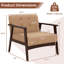 2PCS Fauteuil d'appoint capitonné moderne style Mid-Century avec accoudoirs brun-1144371020-1144371010