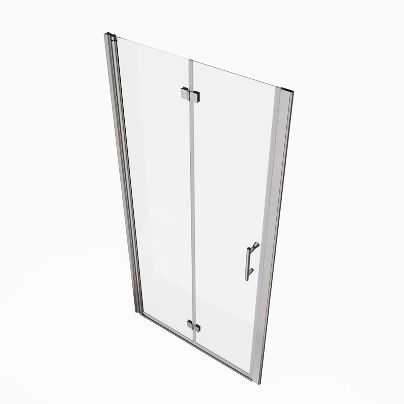 Porte de douche pivotante en verre trempé 32 po x 72 po Universal, Chrome chrome