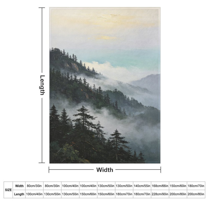 Jeté en flanelle Misty Mountain Art, 50 x 60 po