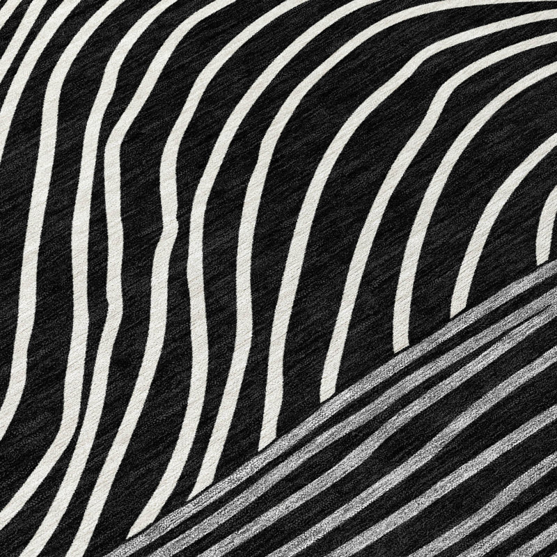 Machine Washable Indoor/Outdoor Buster ACN2350 Stripes Rug, Round 8'