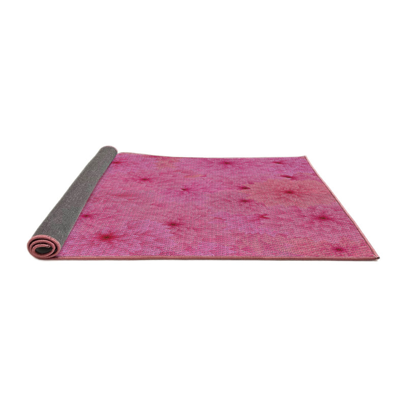 Tapis rose à motif floral Chloe-Ann, Rond 8 pi
