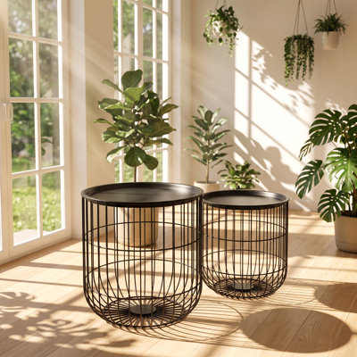 Ensemble de tables basses gigognes HOMcom l 15,75 po x P 15,75 po x H 15,75 po