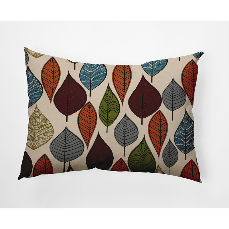 Floral Reversible Throw Pillow, Dark Red