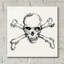 «Skull and Crossbones 1» par Anne Tavoletti, art mural en verre acrylique, 24 po x 24 po-546884711