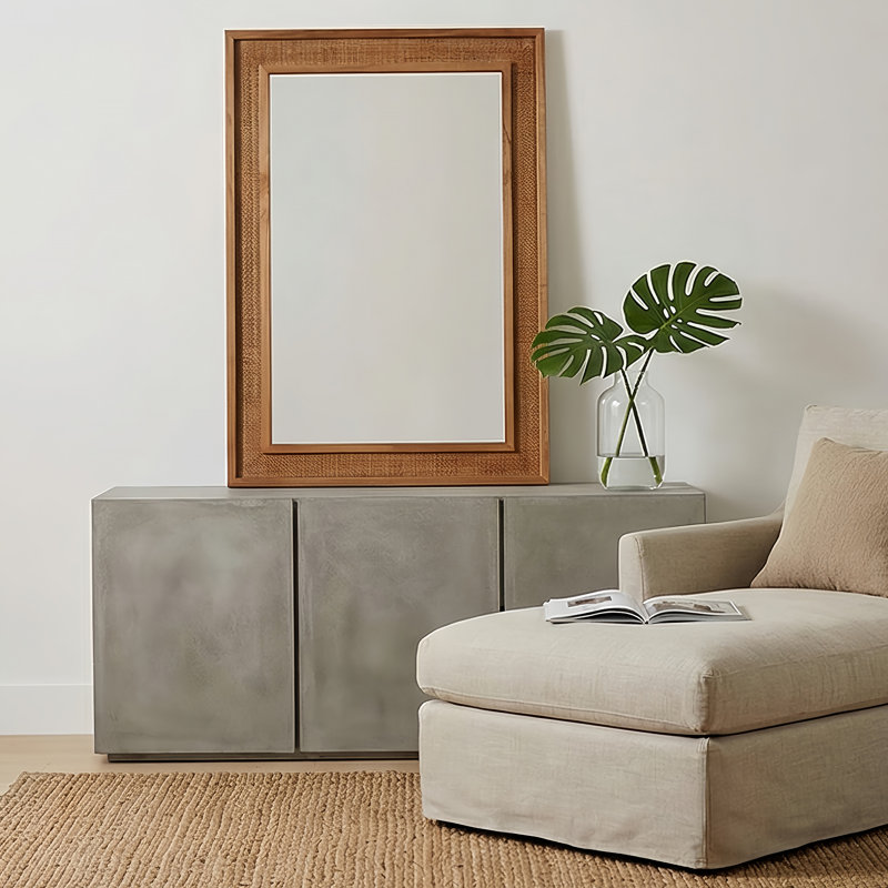 Miroir décoratif rectangulaire, 36" x 24", Yellowish-Brown