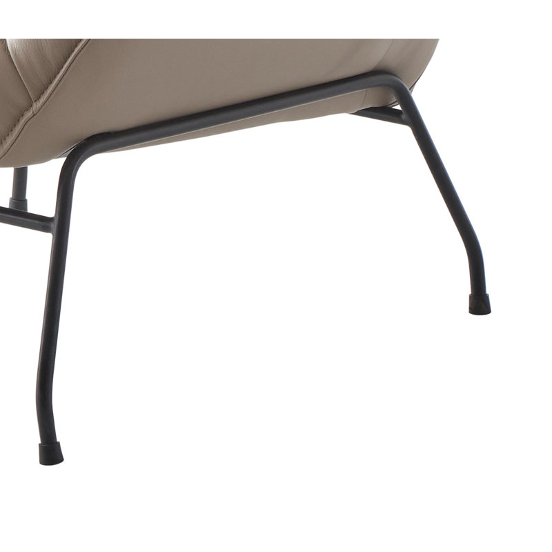 Fauteuil d'appoint Lesli, Cuir kaki