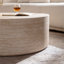 Table basse 31,5 po, tambour, panneau de fibres à densité moyenne orange classique, sans assemblage, centre de table de salon moderne