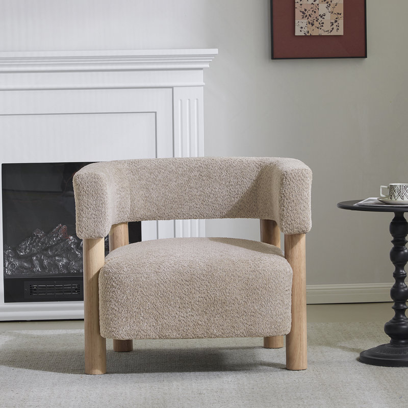 Fauteuil d'appoint rembourré Boucle, Blé