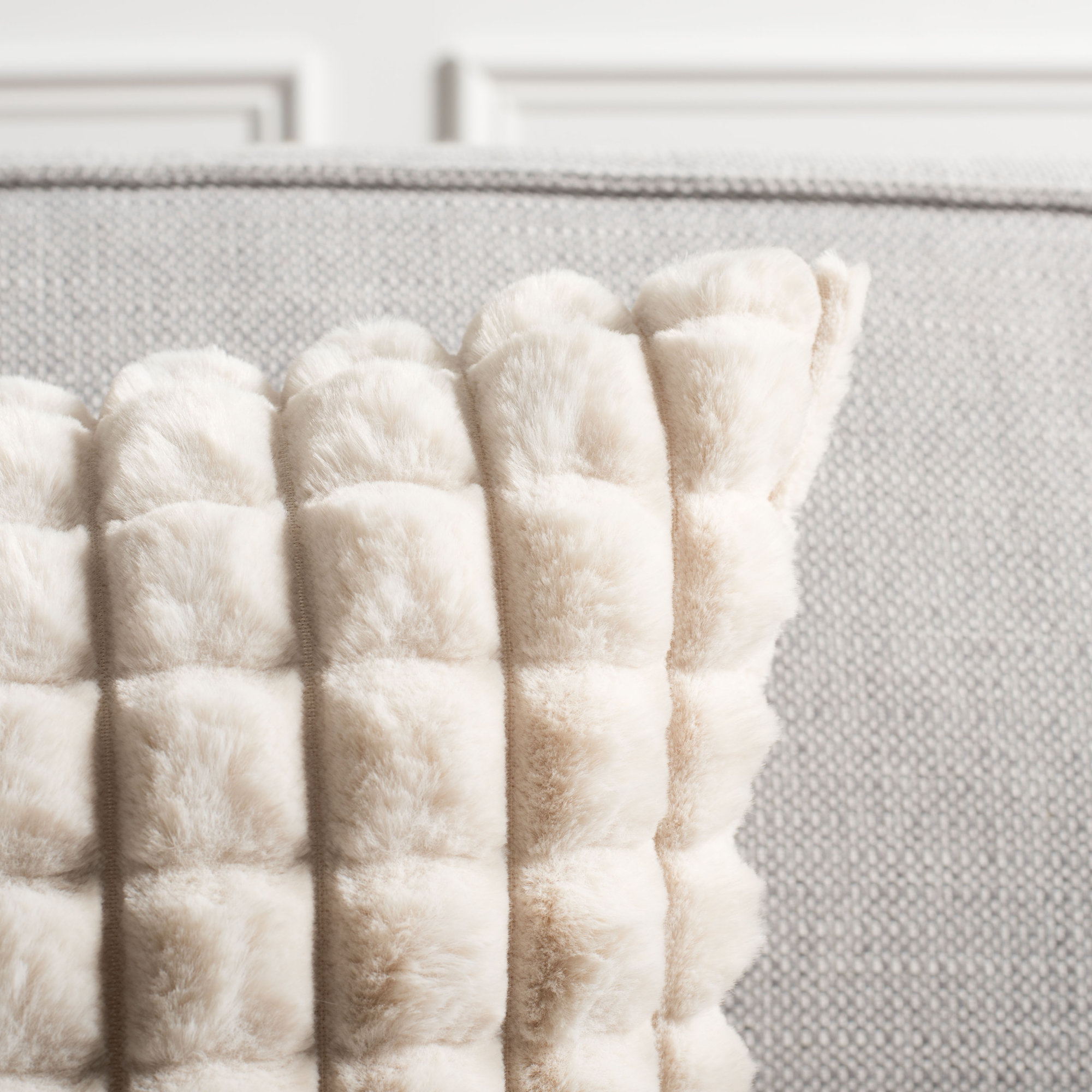 Kya Geometric Faux Fur Throw Pillow, 23" x 23"