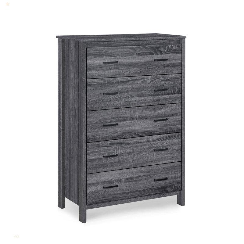 Commode 5 tiroirs Toolless, Gris foncé
