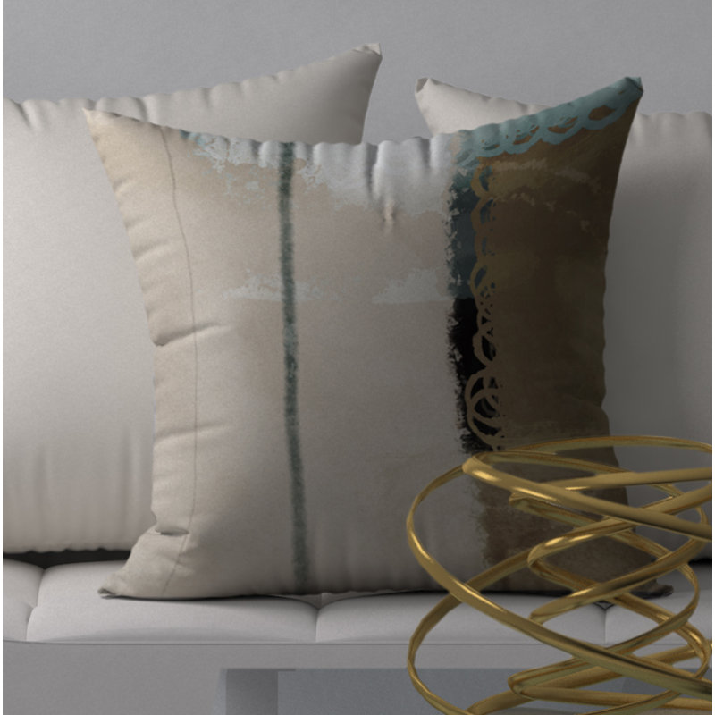 Abstract Reversible Throw Pillow, 18" x 18"
