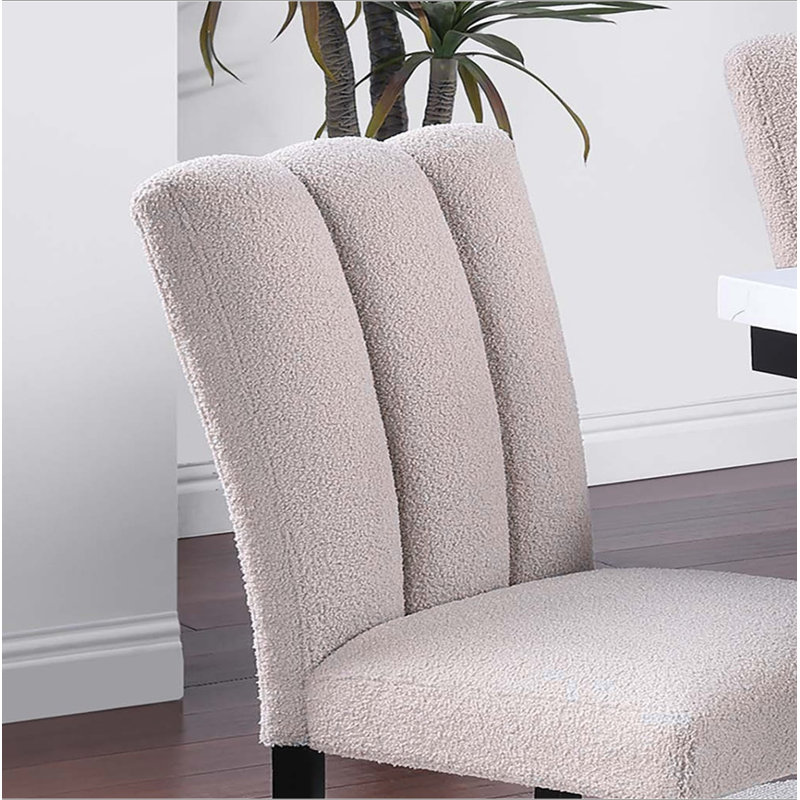 Ensemble de salle à manger classique à deux tons avec plateau en faux marbre blanc et 6 chaises d'appoint 7 pièces