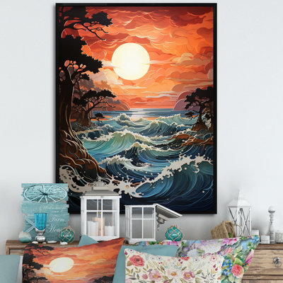 «Coastal Sunrise Reflections Papercut II», impressions sur toile