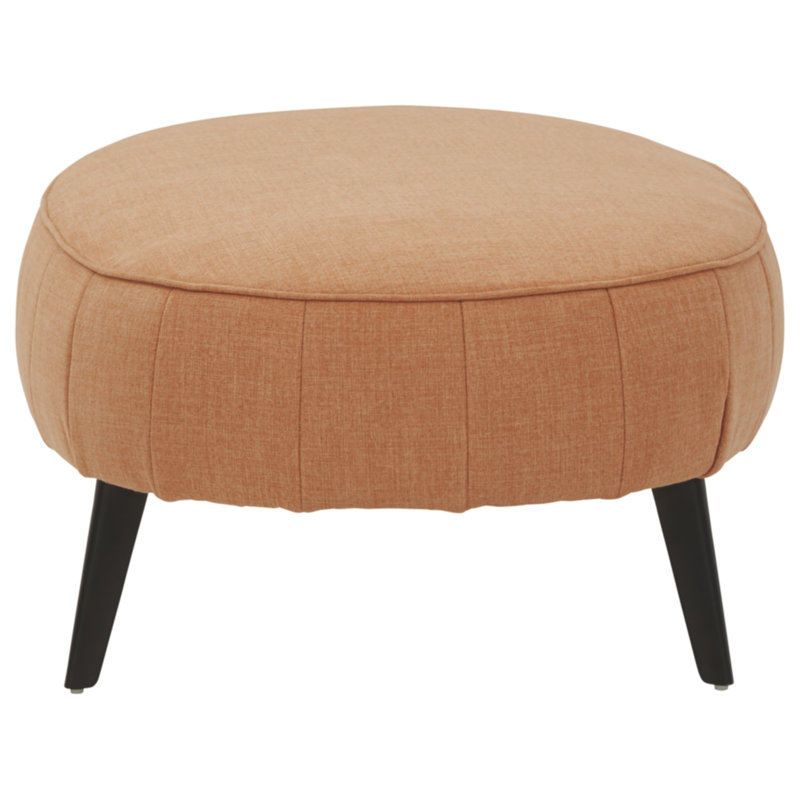 Repose-pieds ovale en velours Mariaella, Orange