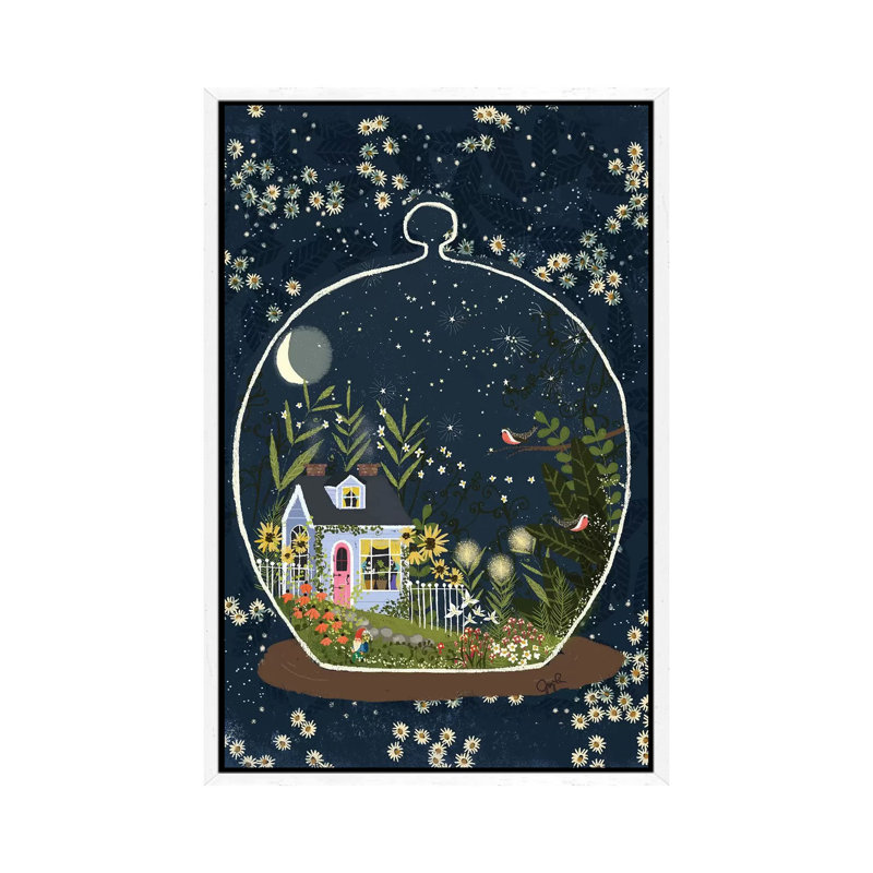 Terrarium II 1 Piece Painting on Canvas, 152.4cm H x 101.6cm W x 3.81cm D, White Framed