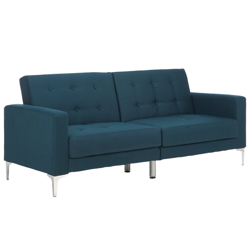 Halesworth 76" Square Arm Sleeper, Navy Polyester