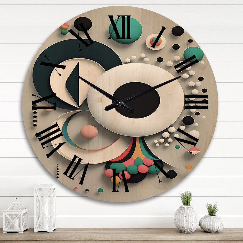 Horloge murale géométrique rétro, Très grand