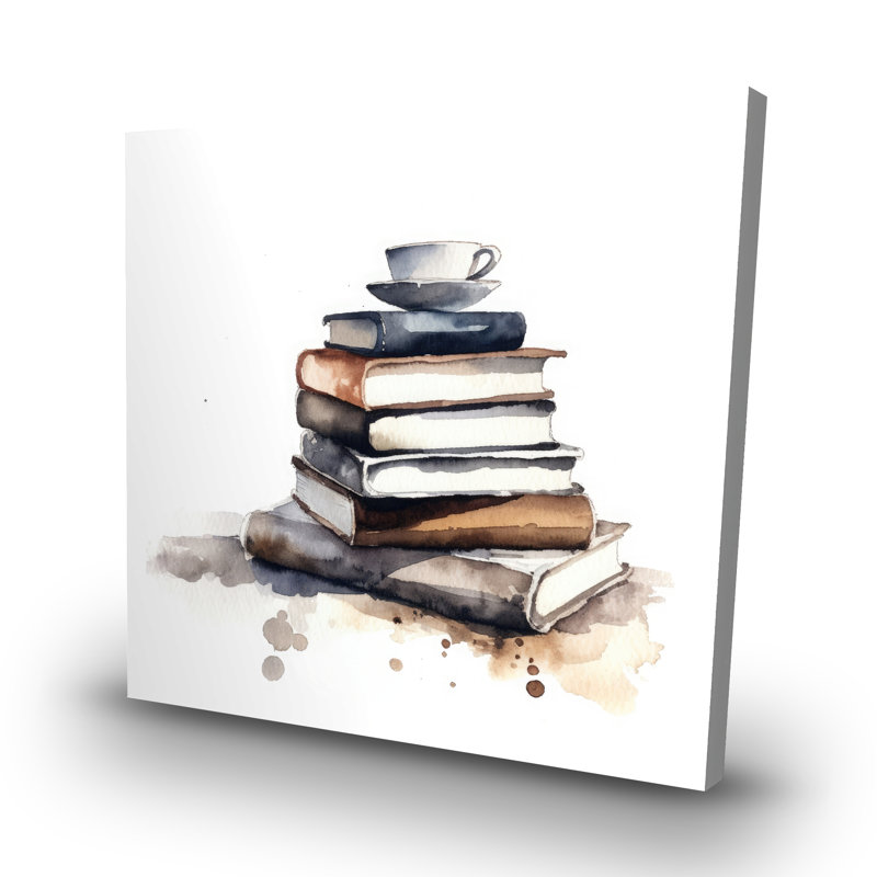 Caffeinated books - 32"x32" art on canvas