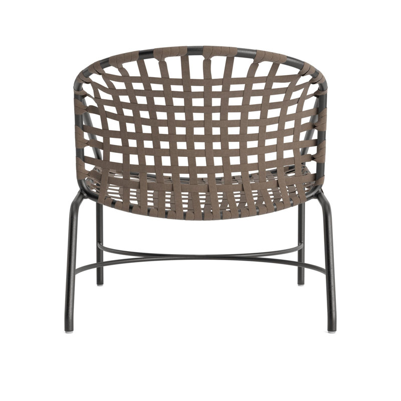 Kantan Outdoor Lounge Chair, Textured Pewter/Mica Suncloth Lace