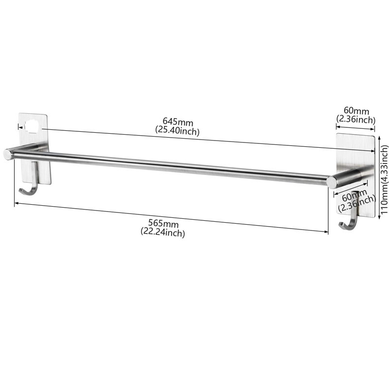 Brinley 64.5cm Wall Towel Bar