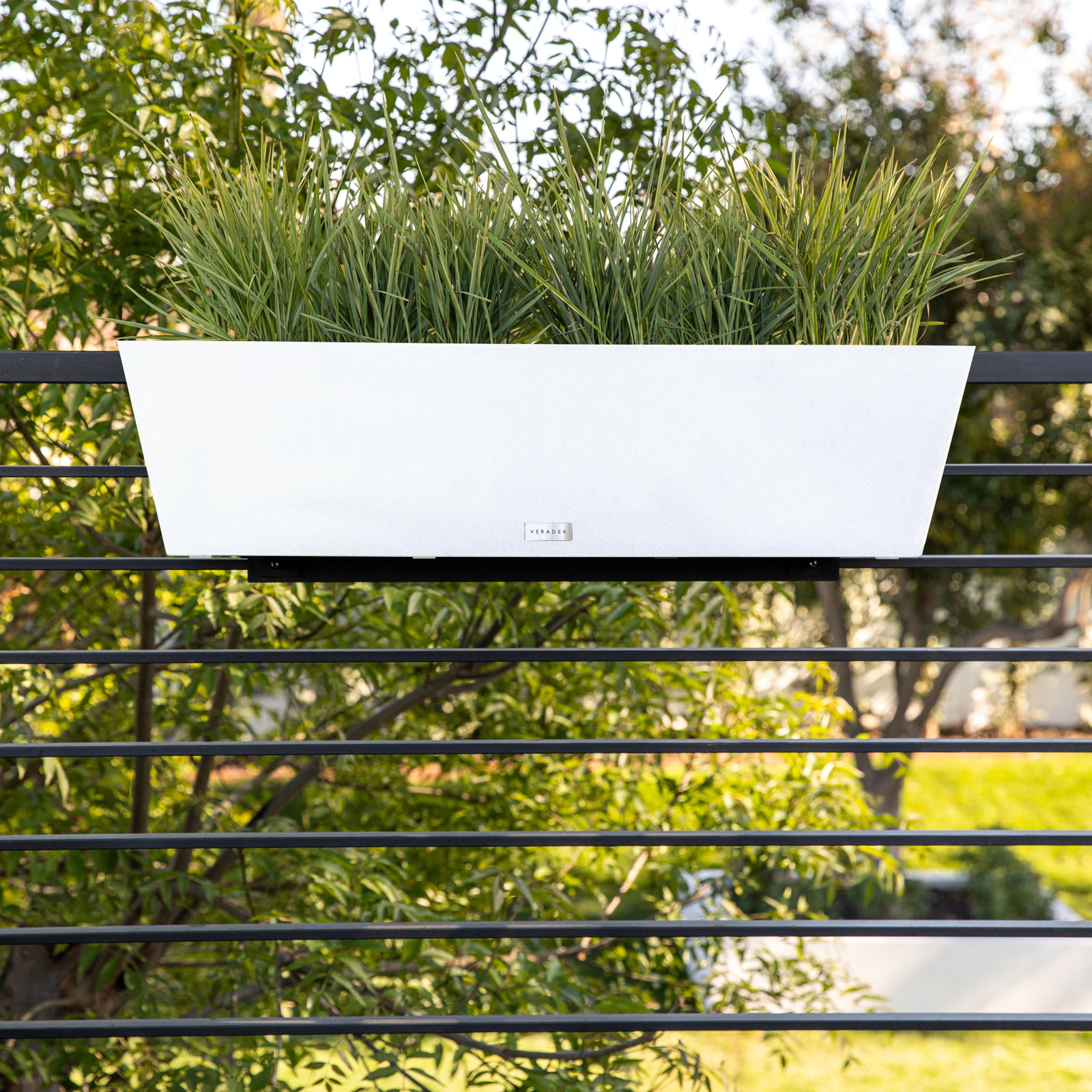 Pure Series Railing Planter, 9'' H x 36'' W x 10'' D, White, Set of 2