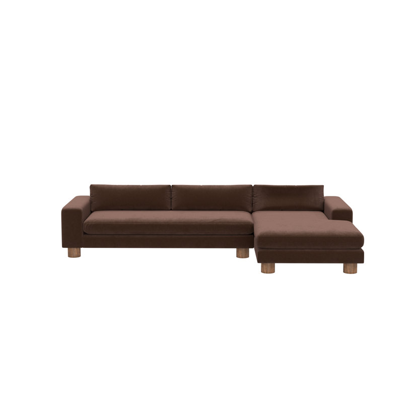 Milo 135" 2-Piece Sectional, Chocolate , Right Hand Facing