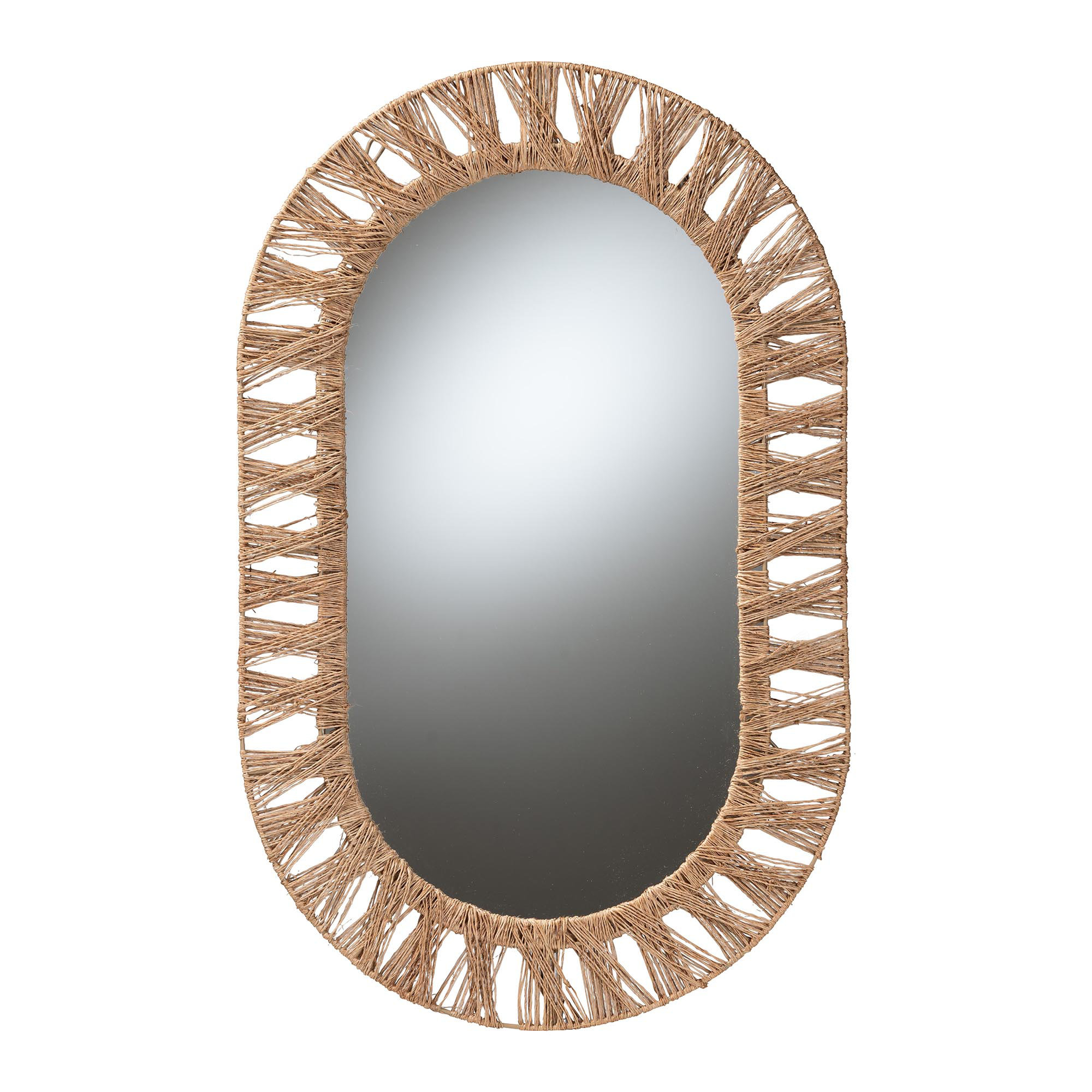 Highland Dunes Alkim Seagrass Oval Beveled Wall Mirror Wayfair